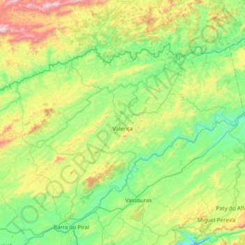 Valença topographic map, elevation, terrain