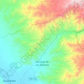 San José de los Molinos topographic map, elevation, terrain