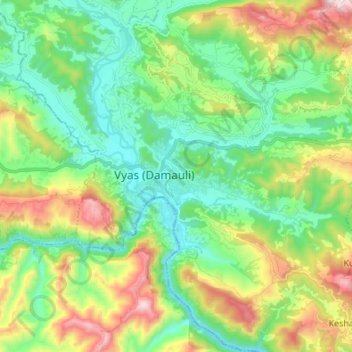 Byas topographic map, elevation, terrain