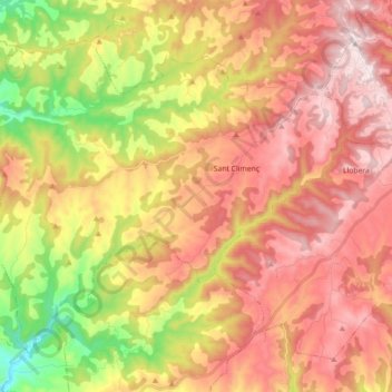 Pinell de Solsonès topographic map, elevation, terrain