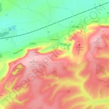 Bratton topographic map, elevation, terrain