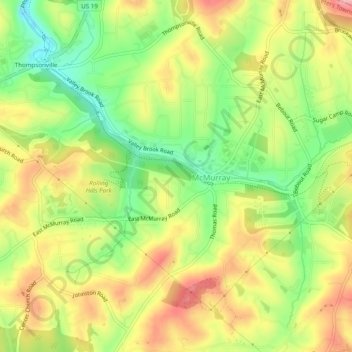 McMurray topographic map, elevation, terrain
