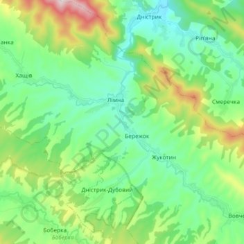Лімнянська сільська рада topographic map, elevation, terrain