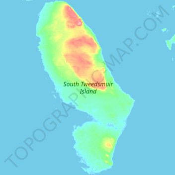 South Tweedsmuir Island topographic map, elevation, terrain