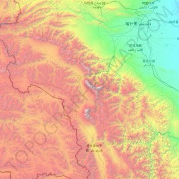Akto County topographic map, elevation, terrain