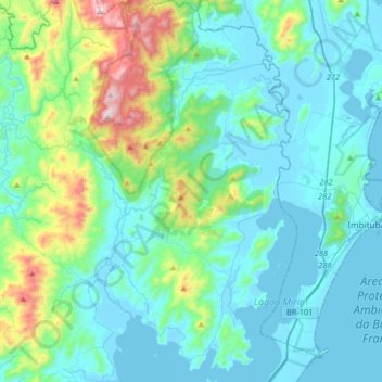 Imaruí topographic map, elevation, terrain