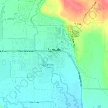 Pinedale topographic map, elevation, terrain