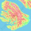 Disko Island topographic map, elevation, terrain