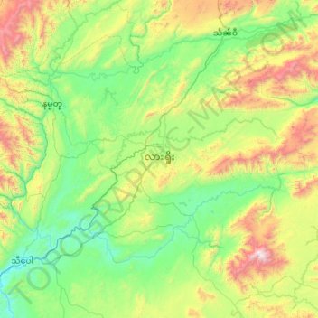 Lashio Township topographic map, elevation, terrain