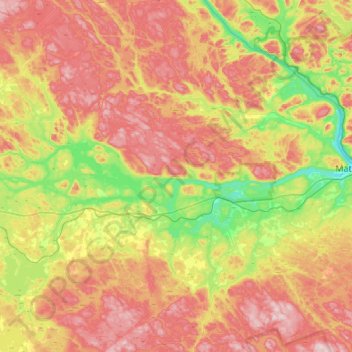 Mattawa River topographic map, elevation, terrain