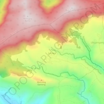 Lauwa topographic map, elevation, terrain