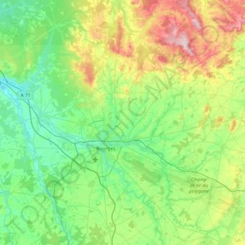 L'Yèvre topographic map, elevation, terrain