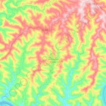 São João do Oeste topographic map, elevation, terrain