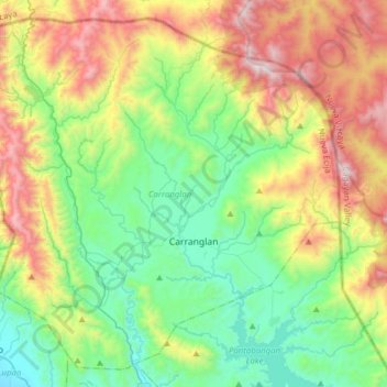 Carranglan topographic map, elevation, terrain