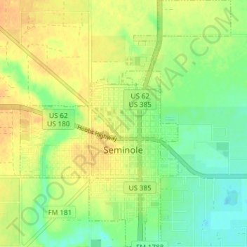 Seminole topographic map, elevation, terrain