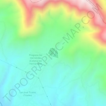 cuerpos de agua las cepas topographic map, elevation, terrain