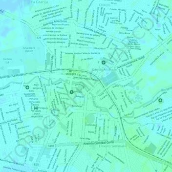 Malecon 2000 topographic map, elevation, terrain