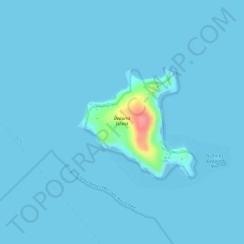 Bedarra Island topographic map, elevation, terrain