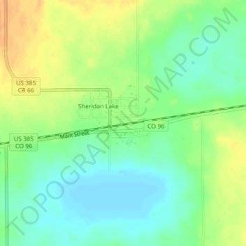 Sheridan Lake topographic map, elevation, terrain