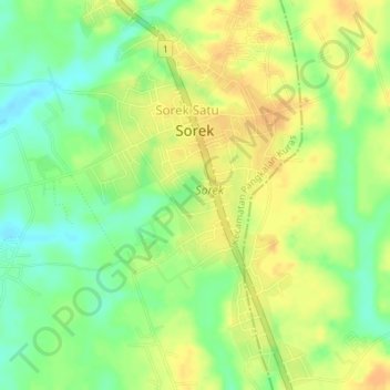 Sorek topographic map, elevation, terrain