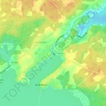 Madawaska River topographic map, elevation, terrain