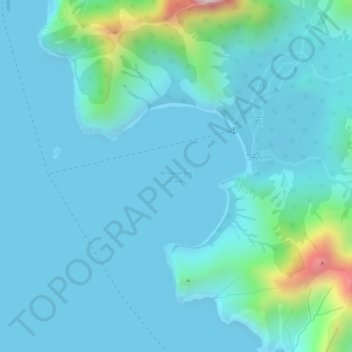 Anawangin Cove topographic map, elevation, terrain