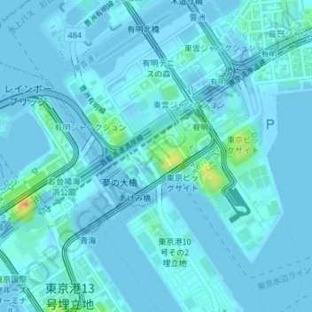 Symbol Promenade Park topographic map, elevation, terrain