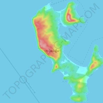 Koh Rong Samloem topographic map, elevation, terrain