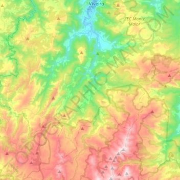 Río Landro topographic map, elevation, terrain