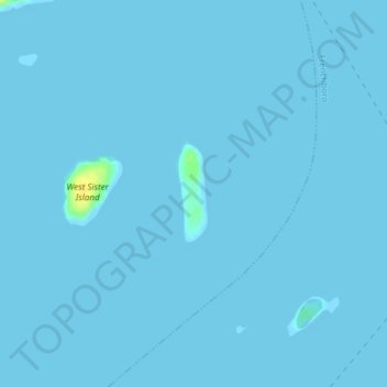East Sister Island topographic map, elevation, terrain