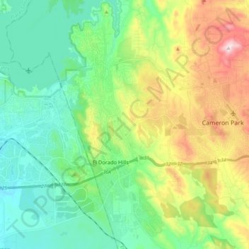 El Dorado Hills topographic map, elevation, terrain