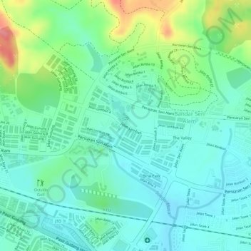 Sungai Masai topographic map, elevation, terrain