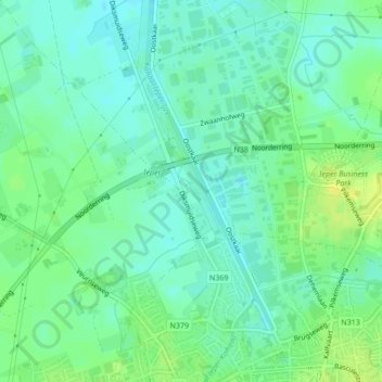 Ieperlee topographic map, elevation, terrain