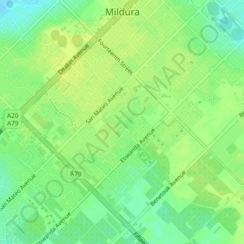 Herston Drive Basin topographic map, elevation, terrain