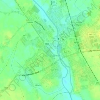 Grand Canal - Barrow Line topographic map, elevation, terrain