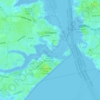 Clayhall topographic map, elevation, terrain