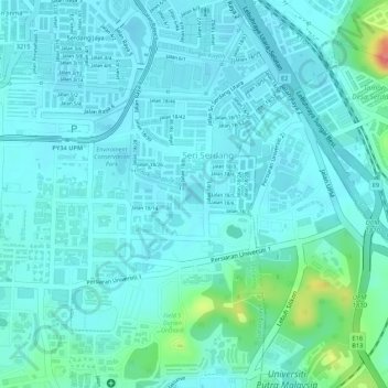 Tasik Seri Serdang topographic map, elevation, terrain