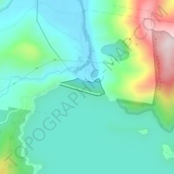 Blowering Dam topographic map, elevation, terrain