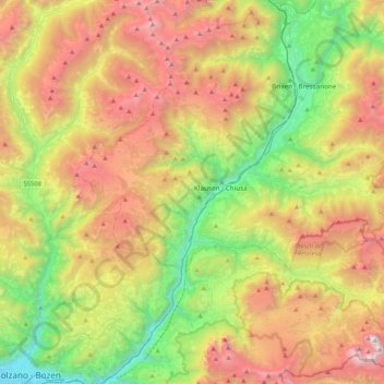 Eisacktal - Valle Isarco topographic map, elevation, terrain