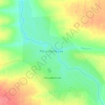 Расшеватская topographic map, elevation, terrain
