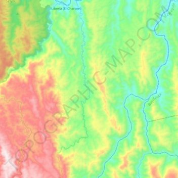 Río Tenche topographic map, elevation, terrain