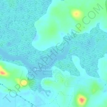 Sungai Sebina topographic map, elevation, terrain