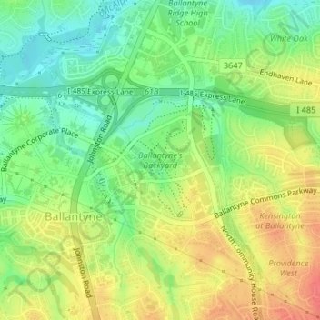 Ballantyne's Backyard topographic map, elevation, terrain