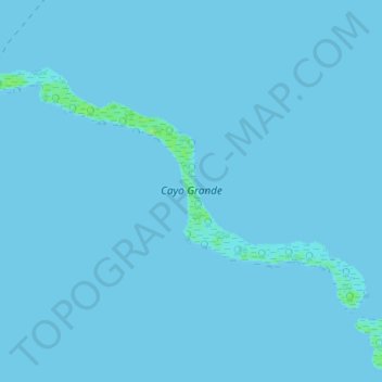 Cayo Grande topographic map, elevation, terrain