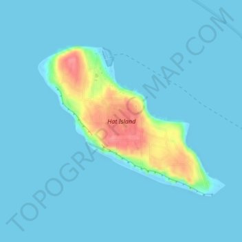 Hat Island topographic map, elevation, terrain
