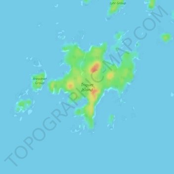 Triquet Island topographic map, elevation, terrain
