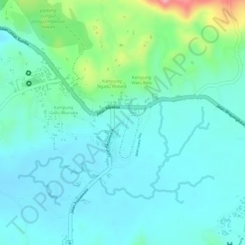 Taman Gelora topographic map, elevation, terrain
