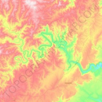 Msikaba River topographic map, elevation, terrain