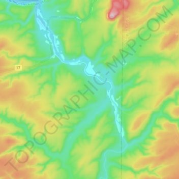 Upsalquitch River topographic map, elevation, terrain