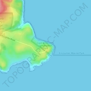 Cape Willoughby Conservation Park topographic map, elevation, terrain